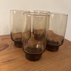 Vintage Libbey Smoked Tawney 11oz Glasses (set of 4)