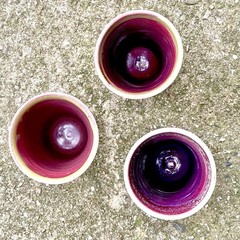 Trio (3) Michael McCarthy Studio Art Pottery Tumblers /Cups/Vases