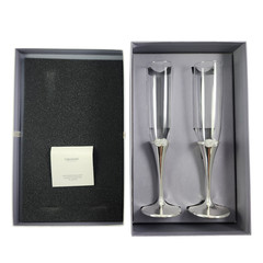 Vera Wang Wedgwood Infinity Silver Toasting Flute Set Wedding Engagement Gift