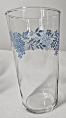 Vintage Libbey Blue Flower Floral Drinking Glasses Set of 8