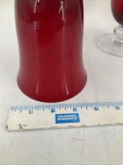 LENOX Holiday Gems Ruby Red All Purpose Wine Goblets Set of 2 6.5″ Tall EUC