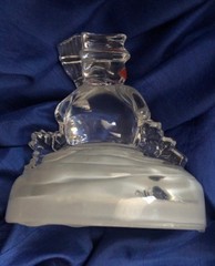 Cristal d‘Arques Musical Snowman In Working Condition France Vintage