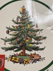 Vintage Spode Christmas Tree All Purpose Wine Glasses Set of 4 In Original Box
