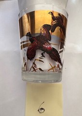 Les Kouba WILD FOWLS GOLD GLASS /TUMBLERS. Set Of 6.