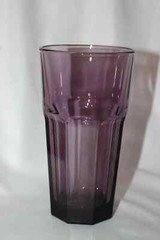 Gibraltar Dark Purple Violet by Libbey Glass Company AKA DURATUFF Paneled Presse