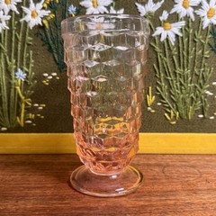 Vintage Indiana Glass Whitehall Peach By Colony 6 1/4 Iced Tea Footed Tumbler