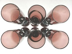 6 Libbey Premiere Brandywine Amethyst Fluted Champagne Glasses Set 8.75″ Elegant