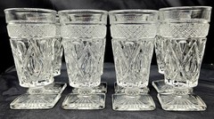 Imperial Glass Cape Cod Clear Footed Juice Glasses 5-1/4″h Lot of 8