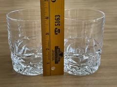 Tiffany Rock Cut 2 Crystal Double Old Fashioned Glasses 3 7/8″