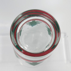 Libbey Christmas Double Old Fashioned Glasses 12oz Set of 6 Green Tree Red Band