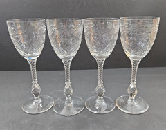 Set of 4 Rock Sharpe Marlowe Claret Wine Glass 6 3/4″ Tall