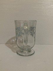 Vtg Libbey Snowflake Swirl Footed Glass Mug Blue & White on Clear | Replacement