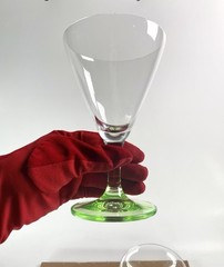Vintage Martini Cocktail Glasses-Elegant Set of 2 Lime Green Foot 7in Tall