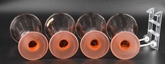 NEW Set of 4 VTG Fostoria Captiva Wine Juice Glasses Peach Frosted Shell 6 oz.