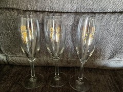 Champagne Glasses, A Pair + A Spare, USS Carl Vinson, Christmas 1992