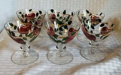 Vintage Set Of 6 Franciscan Apple Stem Ware Cordial Glasses 3.5” Tall
