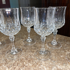 SET of 7 Cristal D’Arques Longchamp Goblet CORDIAL Wine Glasses 5.75” Tall / 4oz