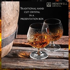 8.5oz European Crystal Brandy Snifter Glasses Set of 2 Glenrigg