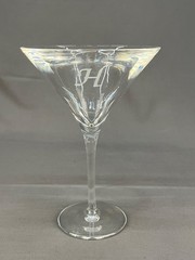 HTF Waterford Crystal ECLIPSE Clear 7 3/4″ Martini Glass w/ ‘H’ Monogram: MINT