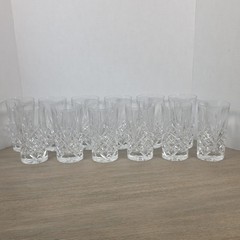 Set of 12 Gorgeous Crystal Double Old Fashioned Crystal 5.75″ Heavy Unmarked