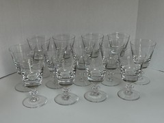 13 Val St Saint Lambert State Plain Water Large Goblet Glass Crystal Vintage