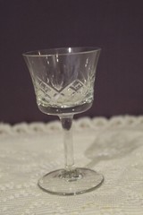SET OF 6 CRYSTAL 4″ APERTIF GLASSES DIAMOND PINEAPPLE FAN