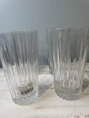 Set of 4 Mikasa City Style Crystal Highball Glasses, Vertical Cut, 12 oz 5.75″T