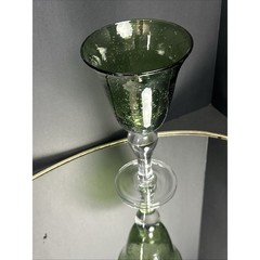 ARTLAND 8″ Water Iced Tea Goblet Glass IRIS GREEN 16 Ounce Hand Blown Bubbles