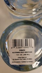 Set Of 6 Libbey Blue Hydrangea 16.3 Oz Drinking Glasses, NEVER USED