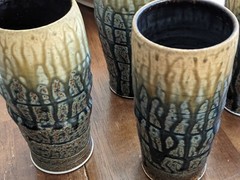 Ash Glaze Pottery Tumbler West Virginia Greenbrier Artist signed Pottery Tumbler