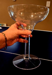 Margarita Cocktail Goblets/Cocktail Drink Glasses;Clear Acrylic Stem Ware Set/3