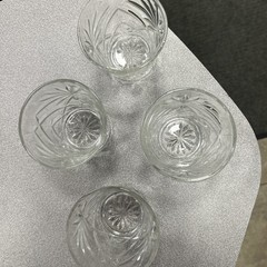 Set Of 4 Vintage Anchor Hocking PRESCUT CLEAR Old Fashioned Glass Tumbler