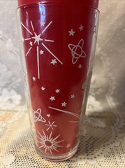 VINTAGE RETRO LIBBY GLASS SPACE SHOOTING STARS MOON SATURN SUN SINGLE CUP WHITE