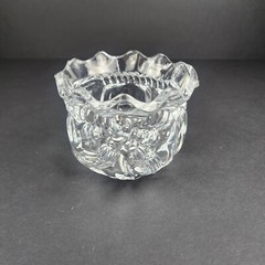 Christmas Crystal Rope Votive Glass Bowl 24% Lead Clear 5″ Wide 4″ Tall 12oz
