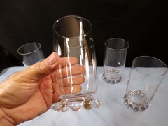 Set of 6 Imperial Clear Glass Candlewick Tumblers 5 3/8″ Tall