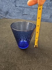 iittala Kastehelmi Blue Cobalt 30cl/10 oz Tumbler One 1 3.75×3.25 Inch Hobnail