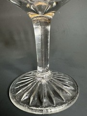 Vintage Clear Champagne Coupe Glass Optic Paneled 4 3/4″ Star Burst design