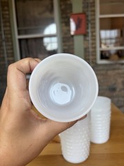 Anchor Hocking Vintage Milk Glass Hobnail Goblet White Footed Set Of 5.