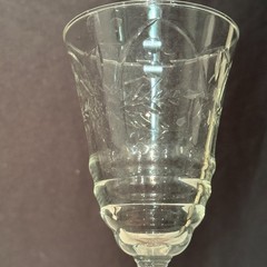 Libbey Rock Sharpe Arctic Rose Wine Glasses 4 Set 1940’s Star David Base 7.25”