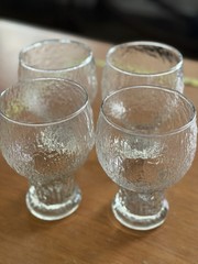 Set of 4 Indiana Glass Glacier clear water goblets MCM