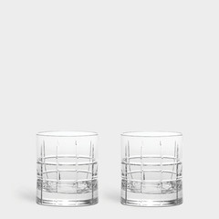Orrefors Street Crystal Double Old Fashioned Glass (Set of Two)