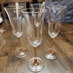 Vtg French Luminarc Pink GlassWare Lot champagne flute +