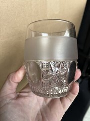 Lens And Star Frosted Crystal Glass Container Vintage Glass Not Sure On Brand