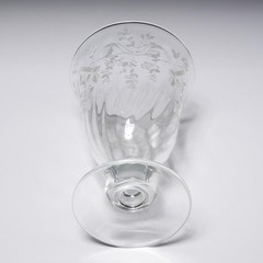 Vtg Etched Footed Sundae Iced Tea Dessert Glass 6pc Lot 5.5″h