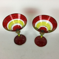 Hand Painted Oversize Margarita/Martini Glasses Set Of Two