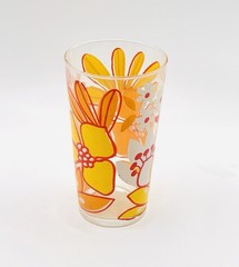 Vintage 70’s Retro Flower 🌼 Power 5” Juice Glass Tumbler EVC