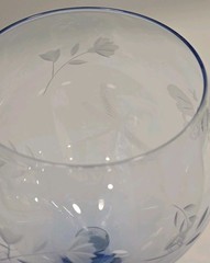 **NEW** Lenox Butterfly Meadow Blue Etched Balloon Wine Glass 9” tall (FJ)