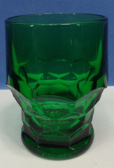 Vintage Viking Emerald Green Georgian Tumbler Glass Honeycomb 4.25”