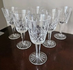 6 Waterford Lismore Wine Glasses 5.5″ Vintage