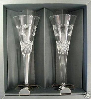 WATERFORD MILLENNIUM MILLENIUM FLUTES, PEACE, (2), MIB